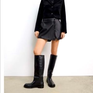 ZARA faux leather skort size XL NWT